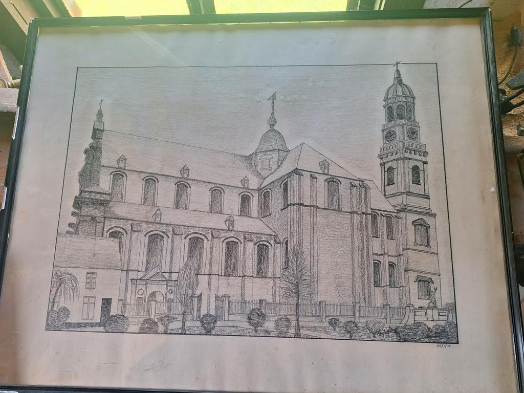 Potlood tekening, Antiek en Kunst, Kunst | Tekeningen en Fotografie, Ophalen