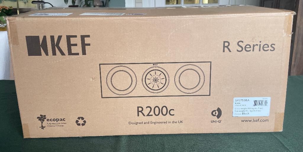 KEF R200c Center Speaker - Topklasse Geluid (zwart), Zo goed als nieuw, 120 watt of meer, Center speaker, Ophalen