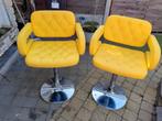 2 gele barstoelen, Huis en Inrichting, Barkrukken, Ophalen