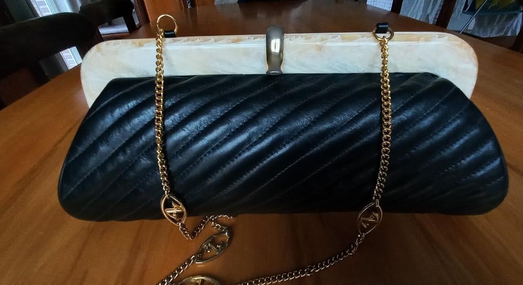 Lederen handtas, Enlèvement, Utilisé, Noir, Sac de soirée