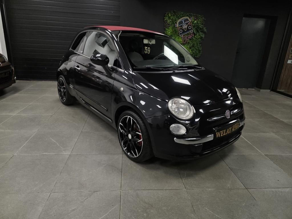 FIAT 500C TURBO BENZINE/2012/CABRİO/TOPSTAAT, Auto's, Bluetooth, Euro 5, Zwart, Zwart