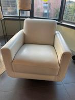 Wit leder draaistoel, Huis en Inrichting, Fauteuils, Ophalen, Gebruikt