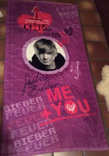 Grande serviette de bain en velours de Justin Bieber, Enlèvement ou Envoi, Comme neuf
