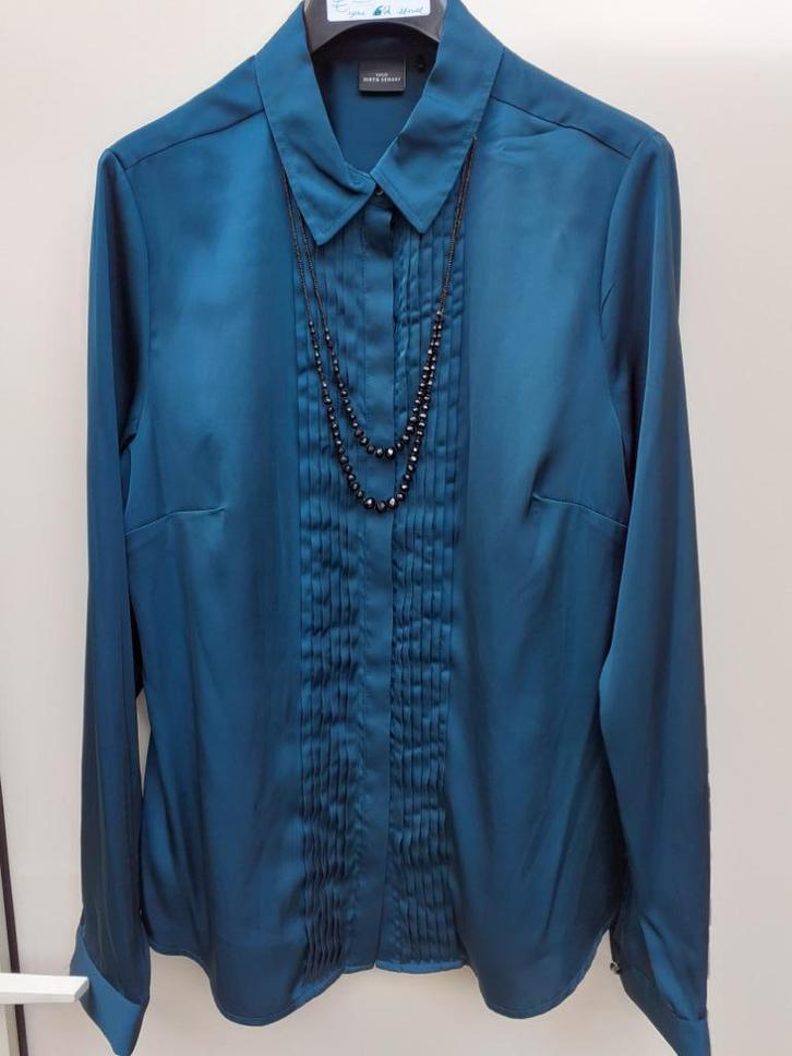 YOUR SIXTH SENSE Flessengroene satijnen bloes Mt: 38 Pr: € 3, Kleding | Dames, Blouses en Tunieken, Zo goed als nieuw, Maat 38/40 (M)