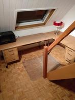 2x houten bureaus  met 3 schuifladen, Gebruikt, Ophalen