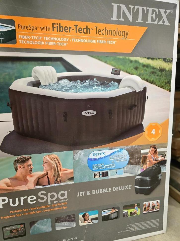 Intex Pure Spa, Tuin en Terras, Bubbelbaden en Hottubs, Zo goed als nieuw, Opblaasbaar, Afdekzeil, Grondzeil, Filter, Pomp, Ophalen