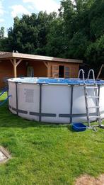 Zwembad Bestway met warmtepomp en zandfilter, Tuin en Terras, Gebruikt, Rond, 300 cm of meer, Ophalen