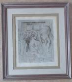 PAUL DELVAUX / LES OEILLETS / ZW-W ETS / 83x74cm / KADER SIG, Antiek en Kunst, Kunst | Litho's en Zeefdrukken, Ophalen