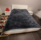 Lit double + matelas + sommier à lattes à vendre., Comme neuf, Enlèvement, 200 cm, Deux personnes