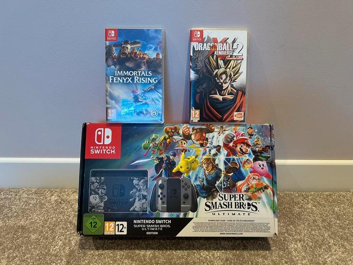Nintendo Switch Super Smash Bros. Ultimate Set, Games en Spelcomputers, Spelcomputers | Nintendo Switch, Zo goed als nieuw, Switch 2019 Upgrade