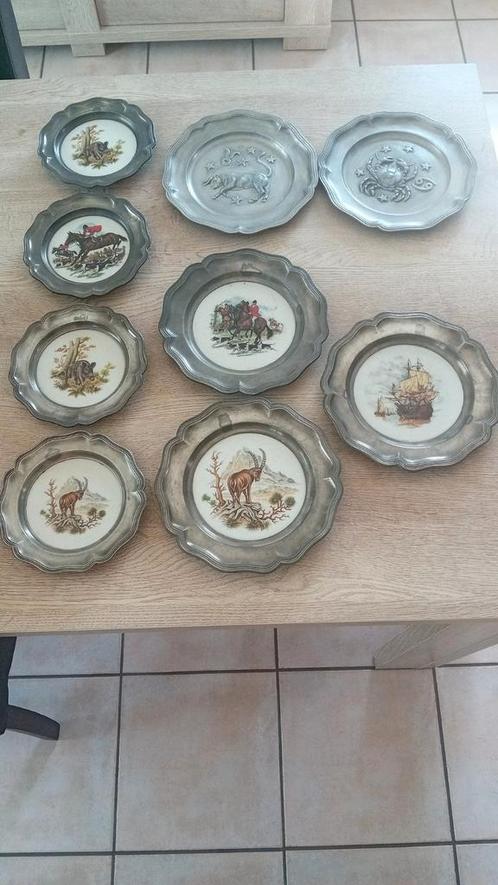 Tinnen borden, Antiek en Kunst, Antiek | Tin, Ophalen of Verzenden