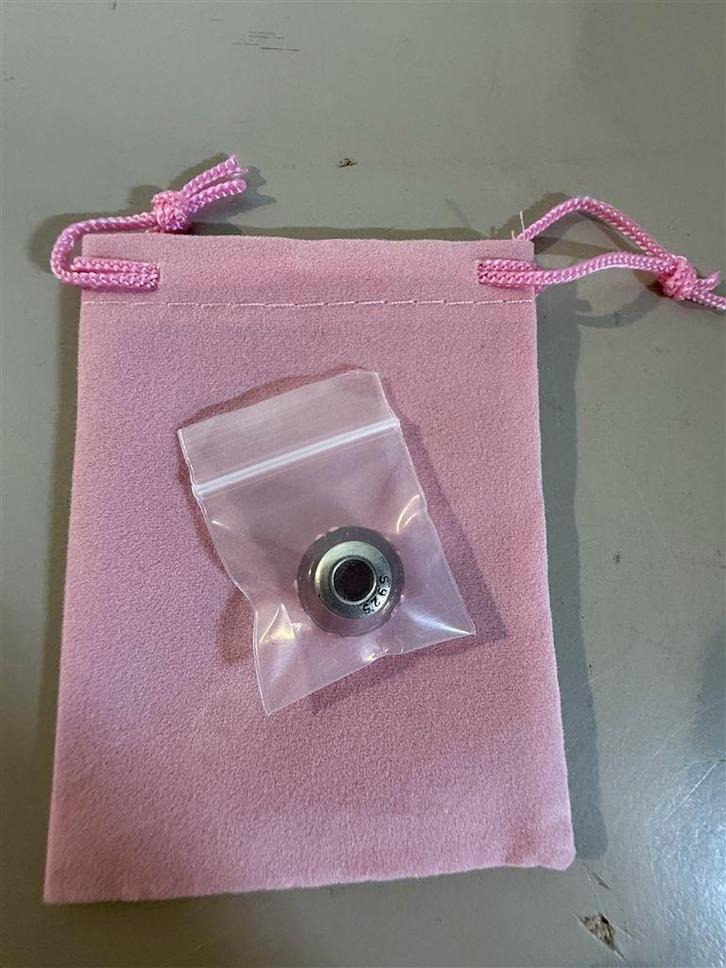 Murano Roze Glazen Bedel - Zilver S925, Bijoux, Sacs & Beauté, Bracelets à breloques, Neuf, Argent, Enlèvement ou Envoi