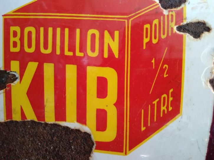 Emaille KUB Bouillon Schuuvondst c.a.1910., Verzamelen, Merken en Reclamevoorwerpen, Gebruikt, Reclamebord, Ophalen of Verzenden