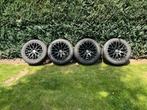 4 zwarte velgen met nieuwe banden (18 inch), Verzenden, 18 inch, Band(en)