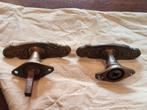 4 paires de poignées de porte cuivre/étain anciennes, Enlèvement, Cuivre