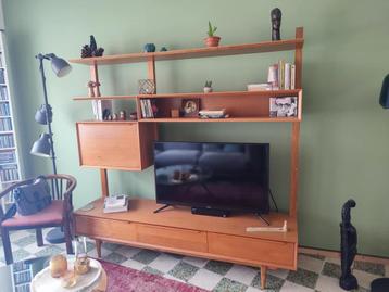 Meuble TV avec étagères vintage en chêne massif  beschikbaar voor biedingen