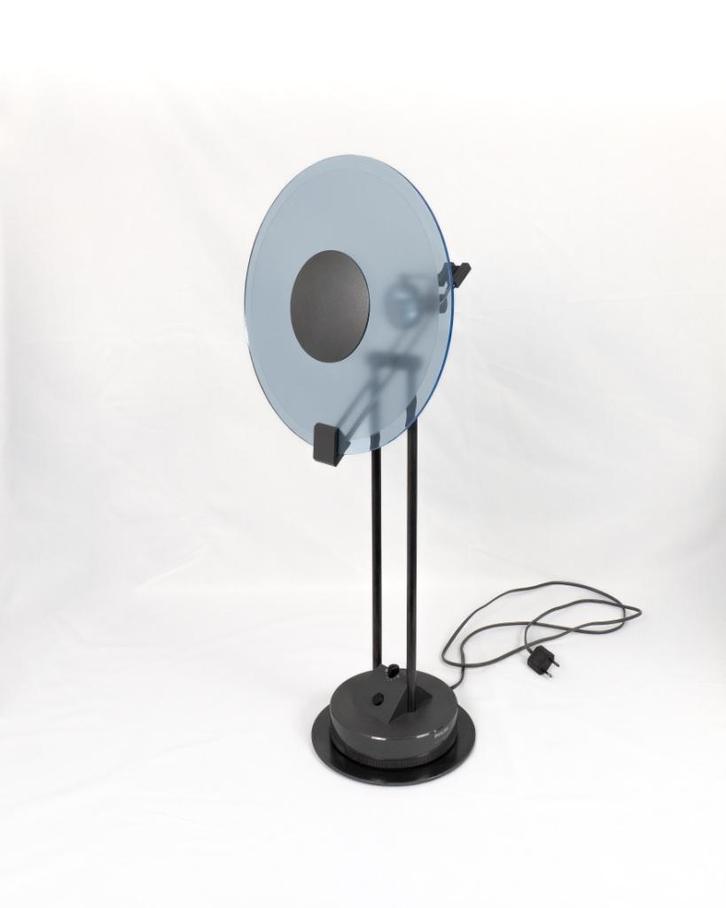 Philips Manhattan tafellamp van Alfred van Elk (1989), Huis en Inrichting, Lampen | Tafellampen, Zo goed als nieuw, Glas, Metaal