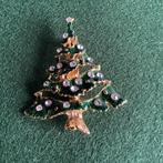 Vintage vergulde broche kerstboom, 4 tot 7 cm, Koper, Ophalen of Verzenden, Zo goed als nieuw