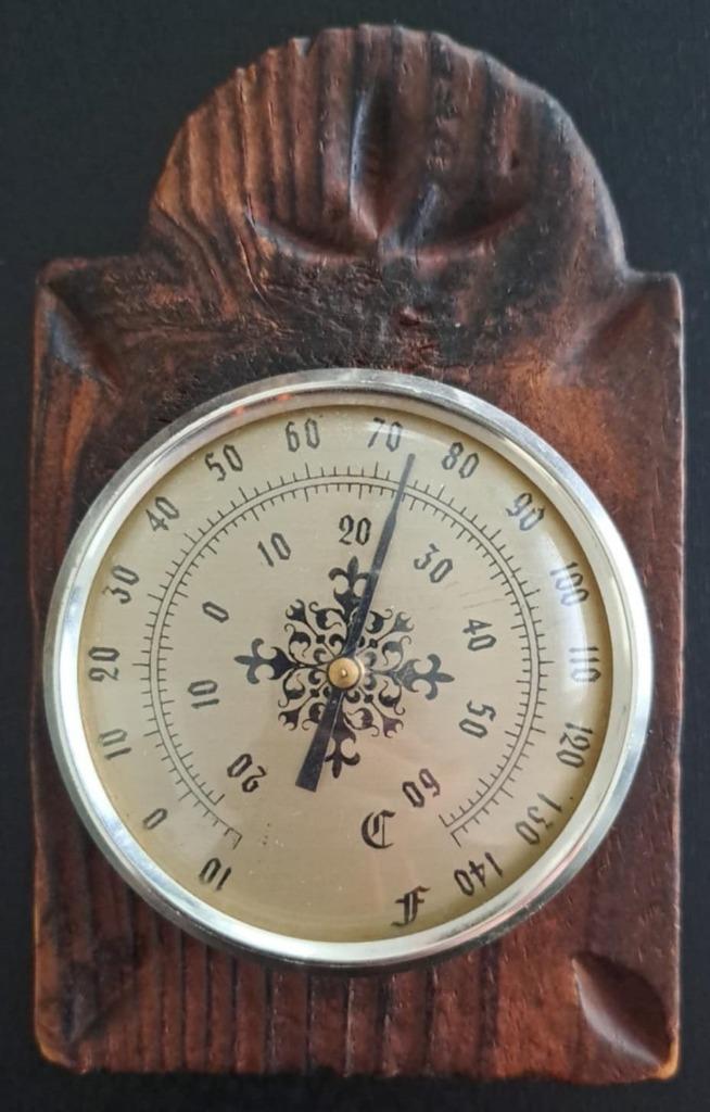 Thermometer in hout, Antiquités & Art, Curiosités & Brocante, Enlèvement ou Envoi