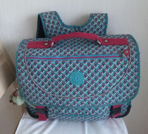 Kipling-koffer met 3 compartimenten (6 tot 12 jaar) + aap, Handtassen en Accessoires, Tassen | Schooltassen, Gebruikt, Aktetas of Boekentas
