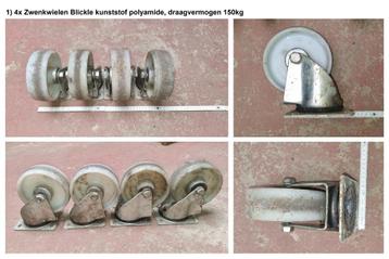 Verschillende Industriele Bokwielen en Zwenkwielen beschikbaar voor biedingen