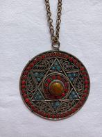 Vintage halsketting (metaal, koraal en turquoise), Ophalen