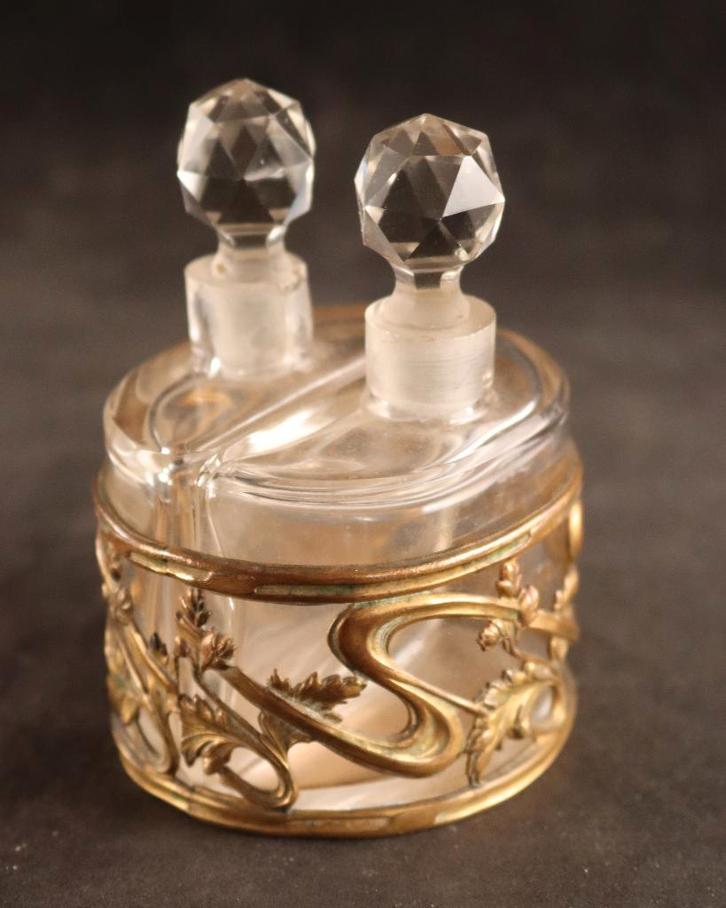 Antieke set parfumflesjes, Antiek en Kunst, Antiek | Glaswerk en Kristal, Ophalen of Verzenden