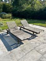 2 teak ligstoelen, Tuin en Terras, Ophalen, Gebruikt
