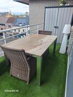 Zware granieten tuintafel met unox onderstel, Comme neuf, Enlèvement ou Envoi