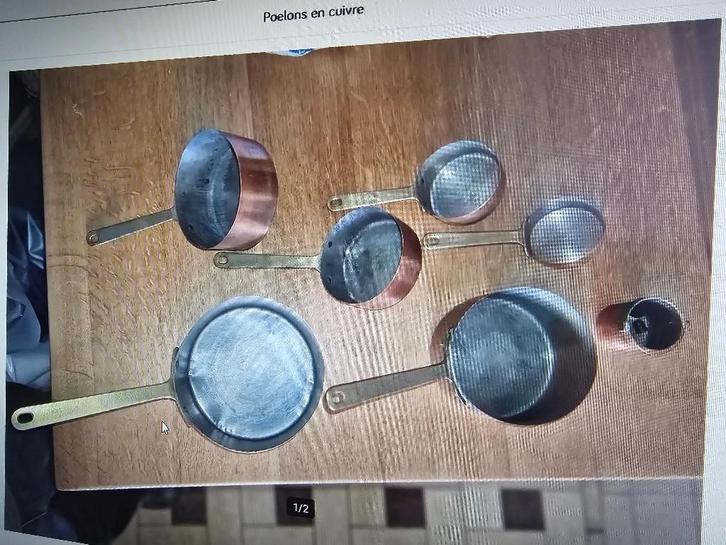 Poelons en cuivre, Antiquités & Art, Antiquités | Bronze & Cuivre, Cuivre, Enlèvement