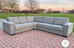 GRATIS LEVERING HEEL BE Mooie Grijs Stoffen Hoekbank, Huis en Inrichting, Zetels | Zetels, 250 tot 300 cm, Hoekbank, Ophalen of Verzenden