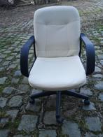 Fauteuil de bureau imitation cuir blanc, Ophalen, Zo goed als nieuw, Wit, Bureaustoel