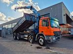 Mercedes-Benz Actros 3241 8X4 Containersysteem/ 20T HMF cran, Auto's, Achterwielaandrijving, Overige kleuren, 408 pk, Bedrijf