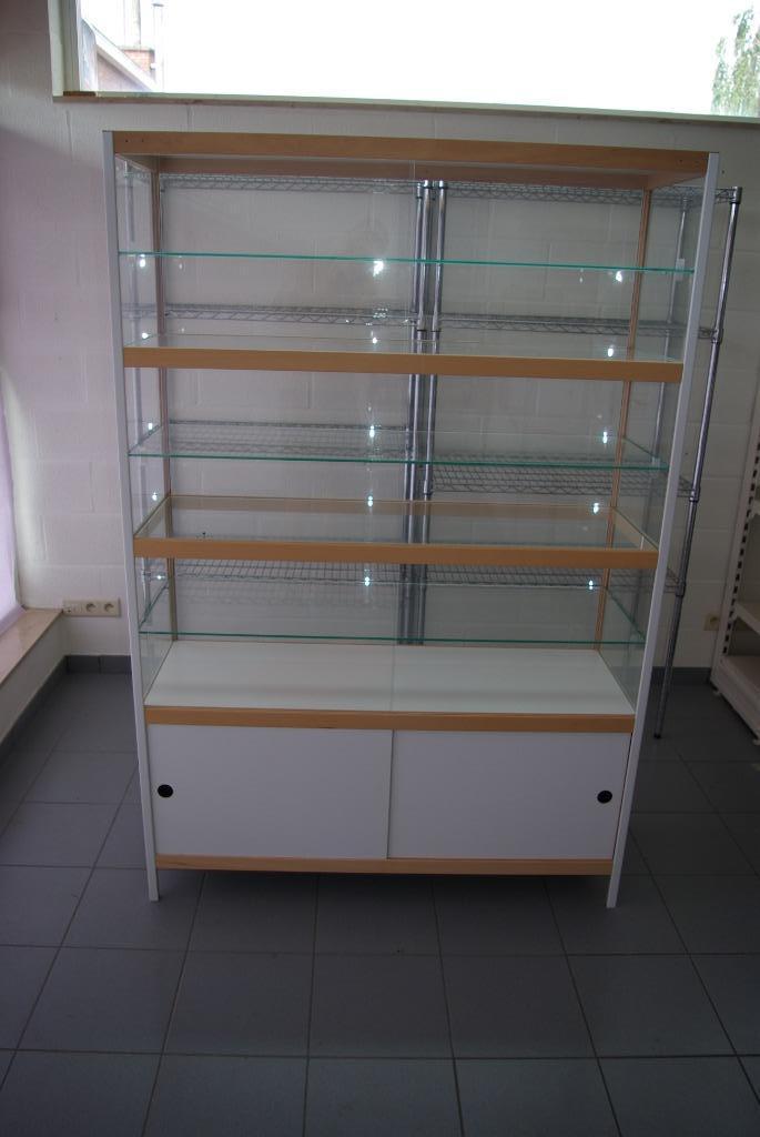 Kewlox vitrinekast, Huis en Inrichting, Kasten | Vitrinekasten, Zo goed als nieuw, 150 tot 200 cm, 100 tot 150 cm, 25 tot 50 cm