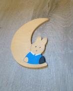 houten konijn & maan = decoratie hoogte 10cm, Ophalen, Nieuw, Wanddecoratie