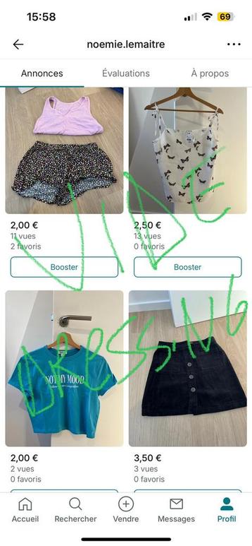 Dames- en herenkleding beschikbaar voor biedingen