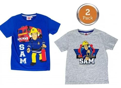 Brandweerman Sam T-shirt 2-Pack - Maat 110/116 - 122/128, Kinderen en Baby's, Kinderkleding | Maat 110, Nieuw, Jongen, Shirt of Longsleeve