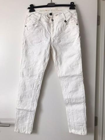 Pantalon Anna Scott blanc à motifs, taille 42, Anna scott, Comme neuf, Blanc, Longs
