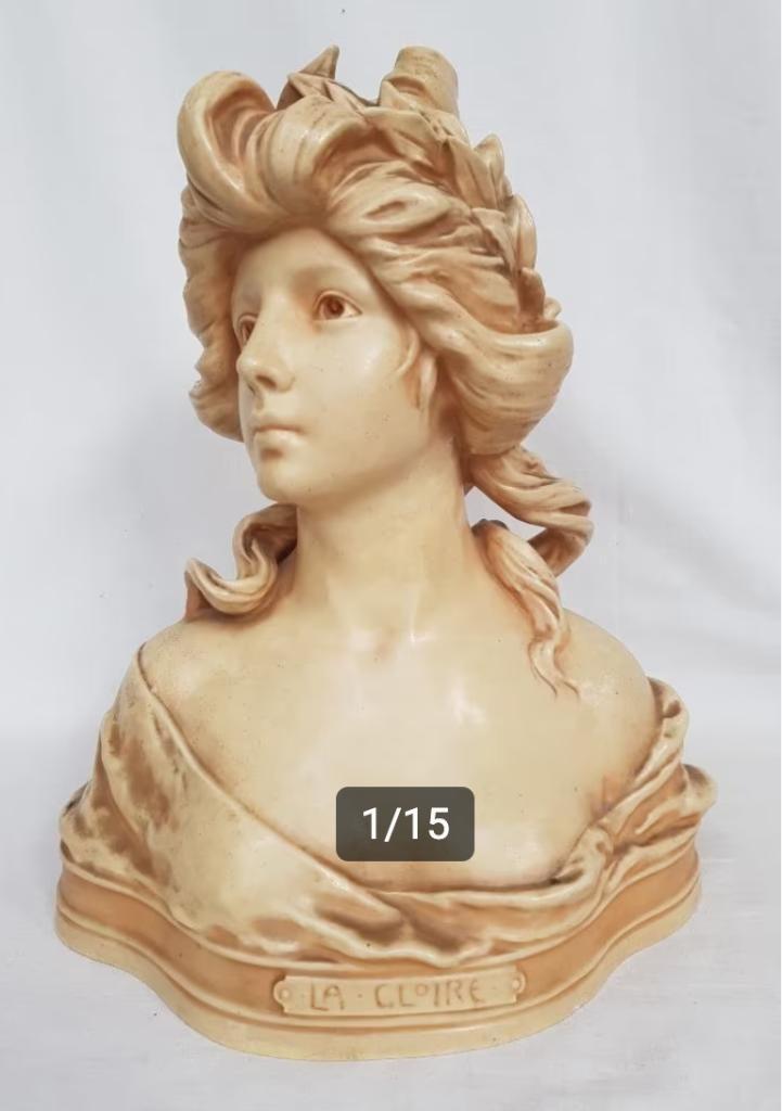 Art Nouveau Buste - Theodoor Schoop - Bernard Bloch., Antiek en Kunst, Antiek | Keramiek en Aardewerk, Ophalen of Verzenden