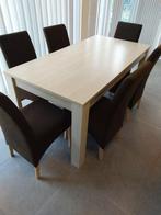 Tafel-6 stoelen, Ophalen, Zo goed als nieuw, Hout