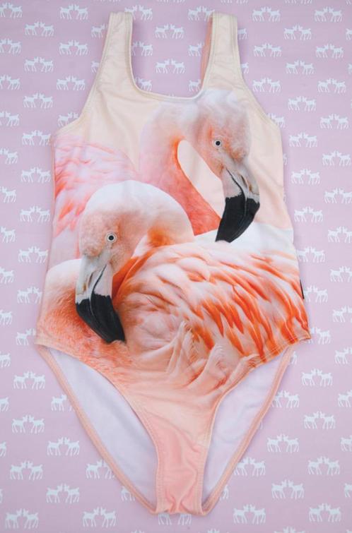 Badpak Molo flamingo’s Maat 140 met UV-protectie, Kinderen en Baby's, Kinderkleding | Kinder-zwemkleding, Zo goed als nieuw, Badpak