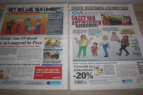 2 kiekeboe kranten GVA , HBVL , 2007 , als nieuw, Collections, Personnages de BD, Comme neuf, Autres types, Autres personnages