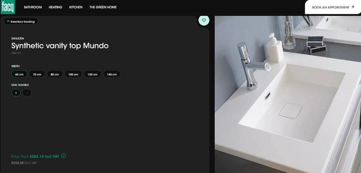 Wastafelbad Mundo + onderbouwmeubel Mundo Quebec, Doe-het-zelf en Bouw, Sanitair, Nieuw, Wastafel, Ophalen