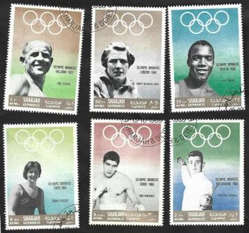 6 Postzegels Sharjah 1968 Olympische medailles beschikbaar voor biedingen