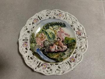 Italiaans Capodimonte porselein Antieke wandbord nr. 418  beschikbaar voor biedingen