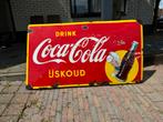 Drink Coca Cola emaille reclamebord, Verzamelen, Ophalen of Verzenden, Gebruikt, Reclamebord