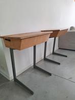 2 vintage schoolbanken lessenaars, Huis en Inrichting, Bureaus, Ophalen, Gebruikt
