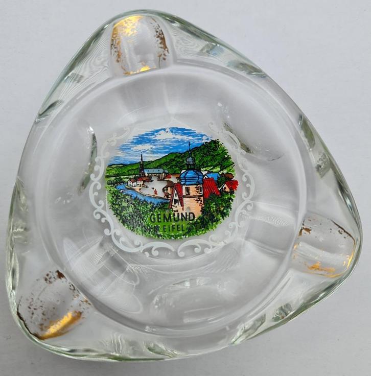Asbak glas - Gemund Eifel, Verzamelen, Rookartikelen, Aanstekers en Luciferdoosjes, Asbak, Ophalen of Verzenden