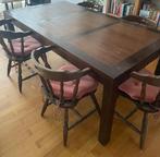 Table à manger en bambou et massif + 5 chaises, Maison & Meubles, Tables | Tables de salon, Rectangulaire, Teck, 75 cm ou plus