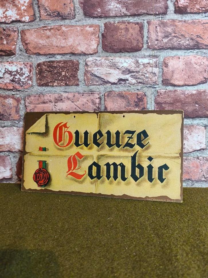 Geuze lambiek reclamekaart, Verzamelen, Biermerken, Ophalen of Verzenden